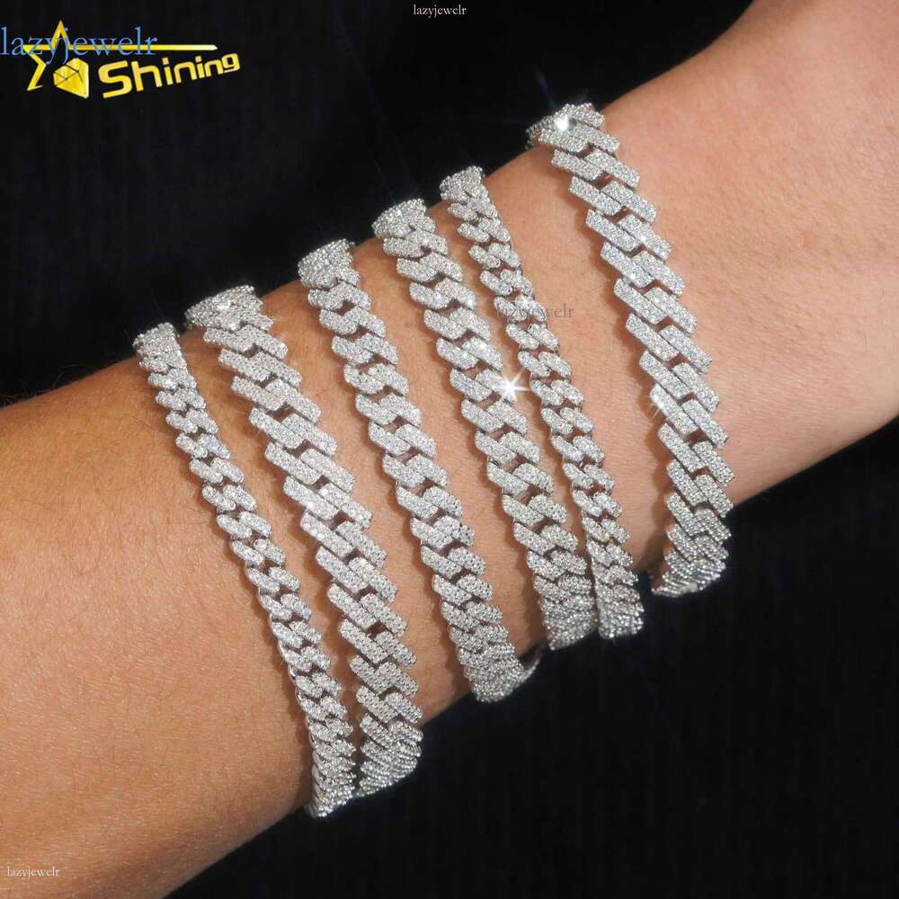 necklace and bracelet Hot Sale Fine Jewelry Lab Sterling Sier 14k Gold Plated Vvs Moissanite Dia Men Cuban Link Bracelet Exquisite gifts