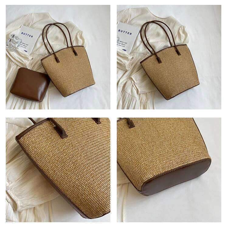Summer Beach For Women Handmade Rattan Woven Shoulder Bags Large Capacity Straw Bag Bohemian Casual Travel Handbag Totes