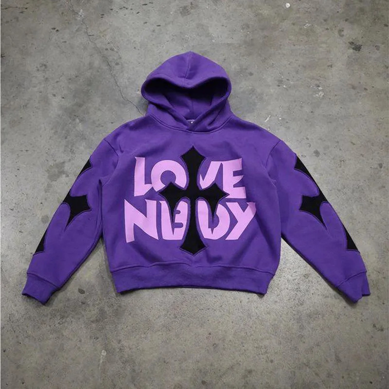 Y2k Men Emo Streetwear Hoodie Zip Up Sweatshirts Fairy Grunge Pullover Oversized Letter cross Goth Jacket Tops Hoodies Clothes 250708