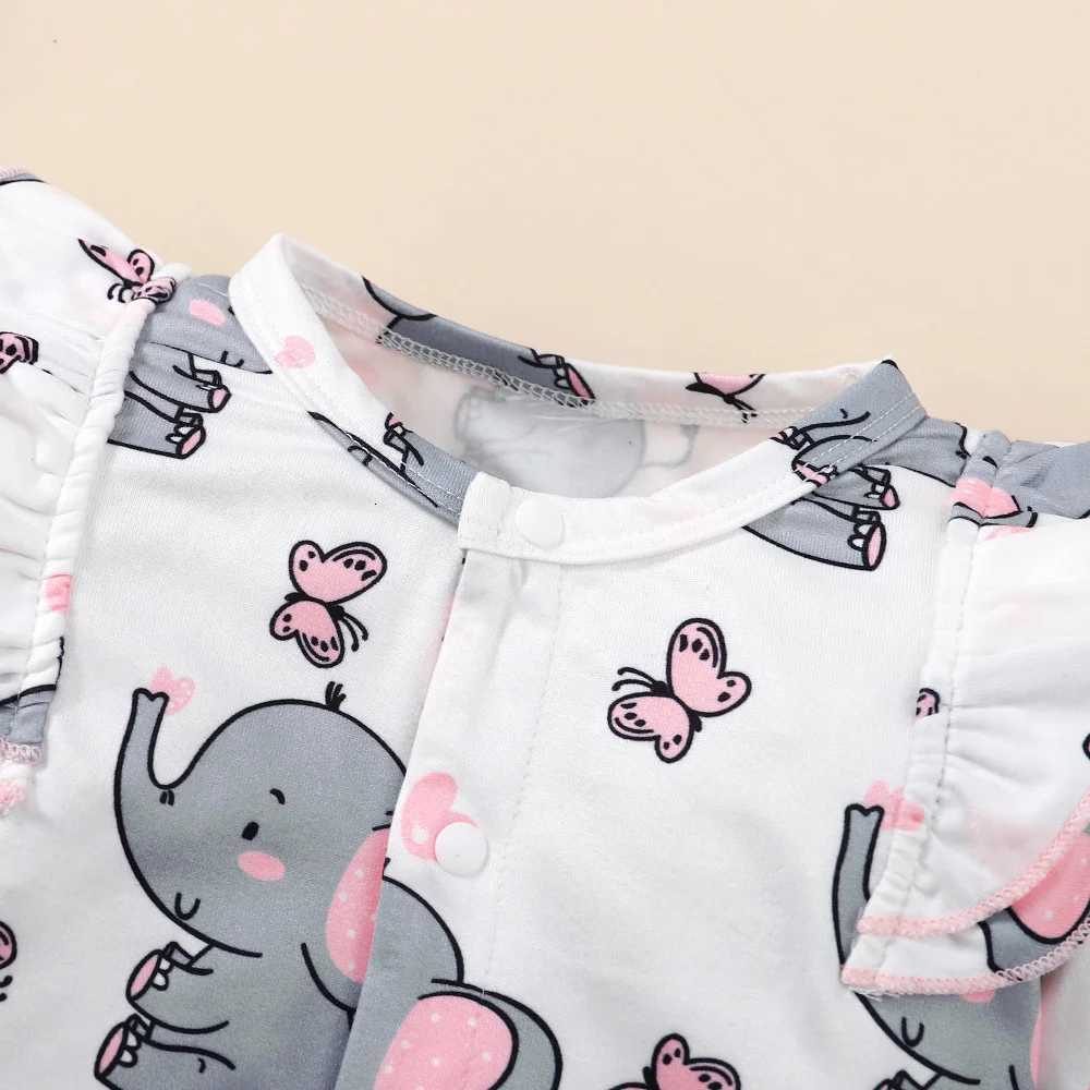 Baby Girl Romper Long Sleeve Cute Elephant Bodysuit+Headband Casual Bodysuit for Toddler Girl 0-18 Months Clothing Z250712