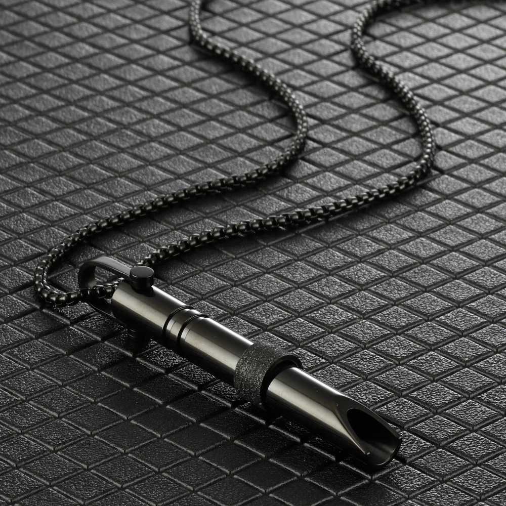 Turning Beads Meditation Mindfulness Pendant Regulating Breathing Whistle Titanium Steel Square Pearl Necklace with Accessories W250712