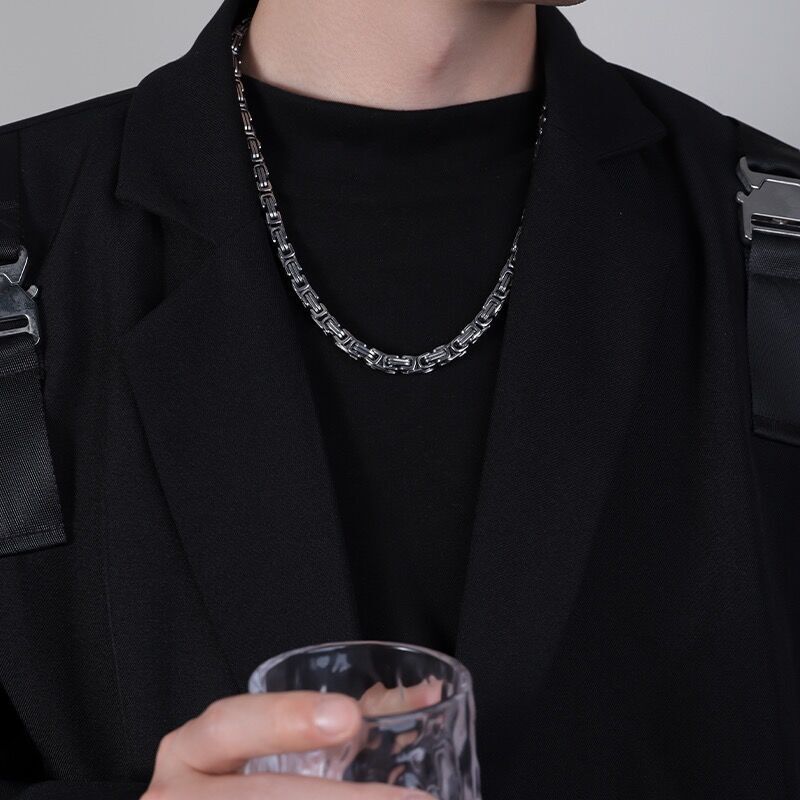 Luxury Jewelry Designer Jewelry Titanium Steel Emperor Chain Necklace For Men Trendy Versatile Non-fading Hip Hop European American Choker 6MM Accesso