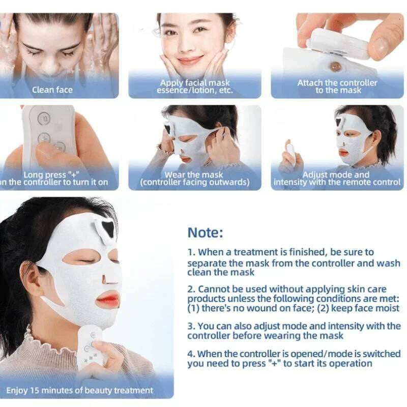 NEW Low Frequency Microcurrent Double Chin Reduce EMS Facial Beauty Face Lifting Hine Hydration Skin Tightening Mask