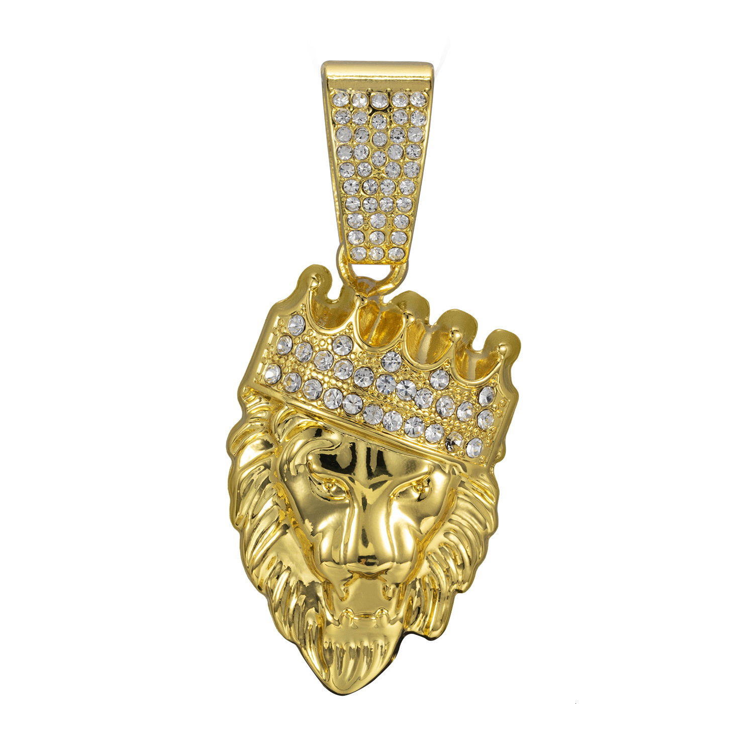 Luxury Jewelry Designer Jewelry European And American Cross-border Hot-selling Long Necklace Chain Crown Lion Head Pendant Hip-hop Trendy Men's