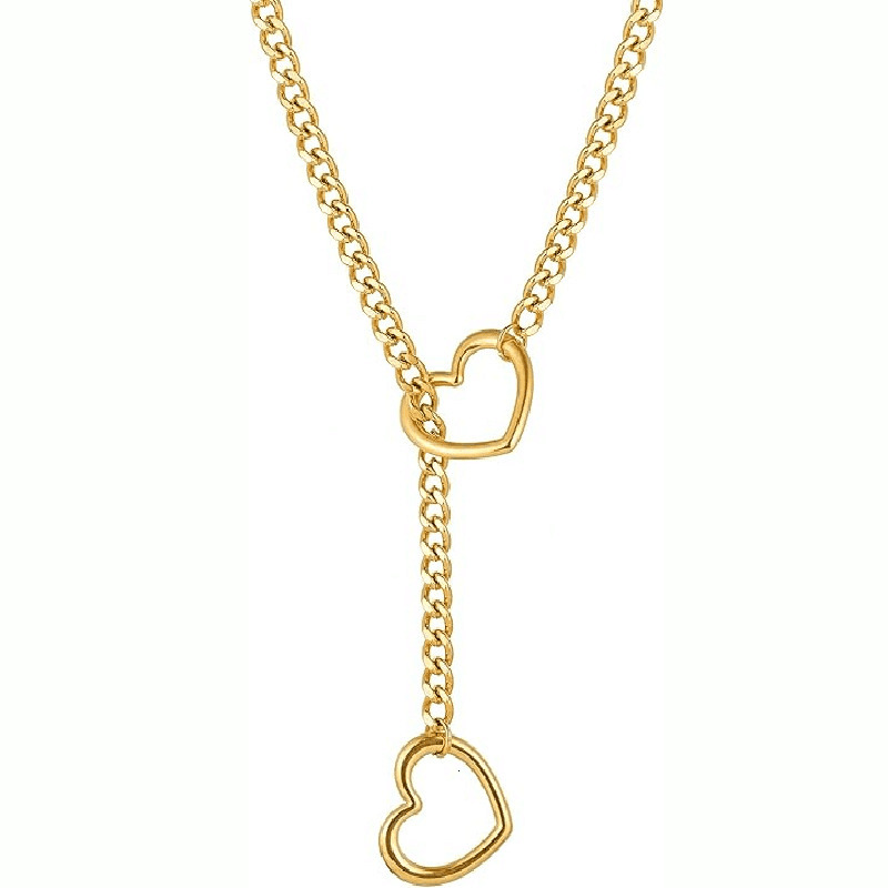 Luxury Jewelry Designer Jewelry Amazon Personalized Heart-shaped O-ring Slide Chain Necklace Trendy Long Necklace For Women Vintage Fashion Jewelry