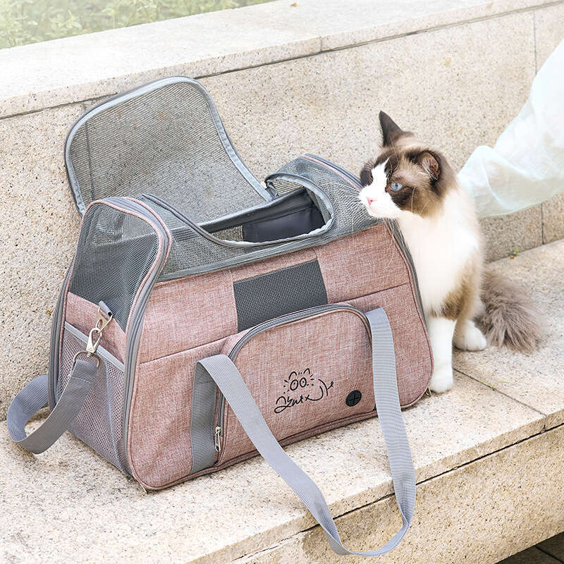 Car Carrier Breathable Large Capacity Two Cats Outdoor Portable Pet Dog Bag Neutering Cage Cat Bed