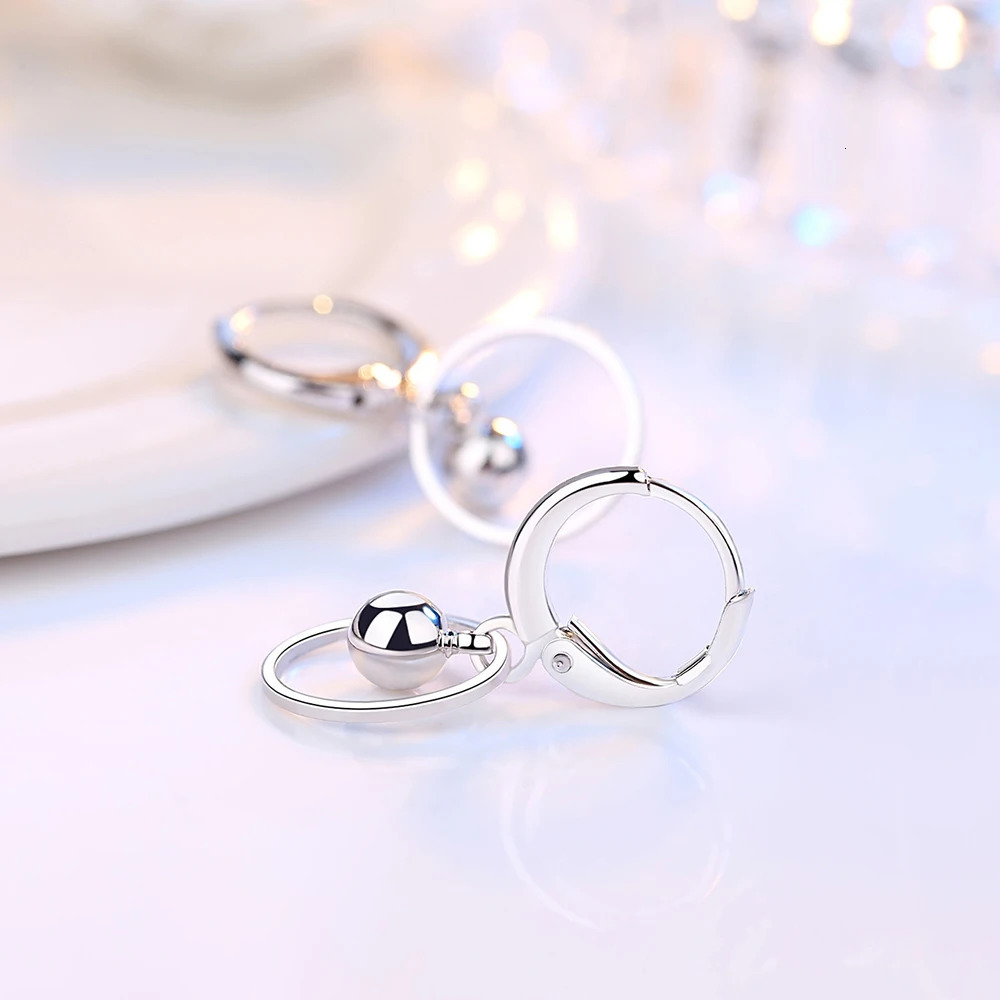 Genuine 925 Sterling Silver Ladys Jewelry Round Drop Earrings XY0085 250711