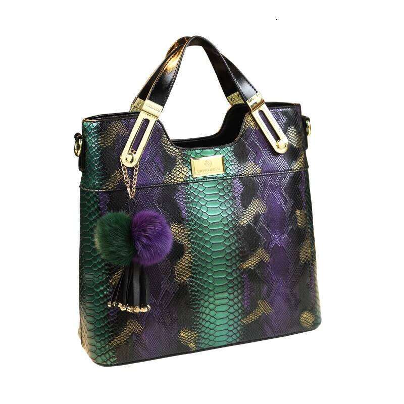 Cowhide Leather Women Handbags fashion female Chain Serpentine portable Tote bag ladies tassel shoulder messenger bags