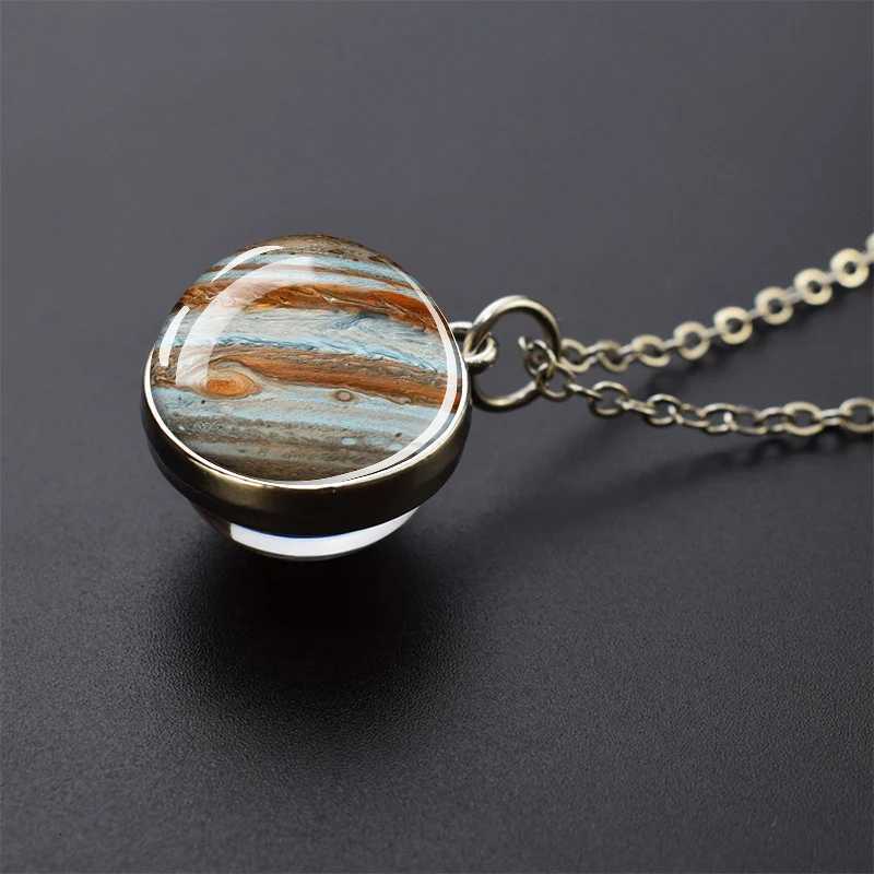 Solar Syst Universe Space Moon Sun Earth Planet Necklaces Two-sided Ball Pendant Neba Necklace Wen Men Jewelry Gift W250712