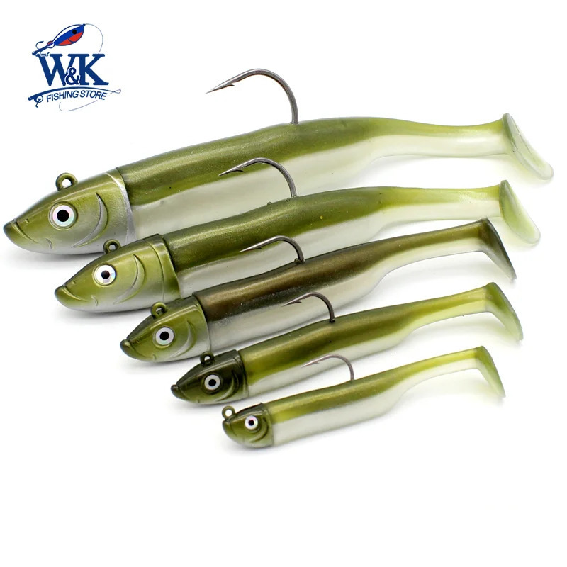 Seabass Fishing Lure Kit at 6cm 75cm 9cm 115cm 145cm Soft Paddle Tail with kinds Jig Head Inshore Jigging Bait 250708