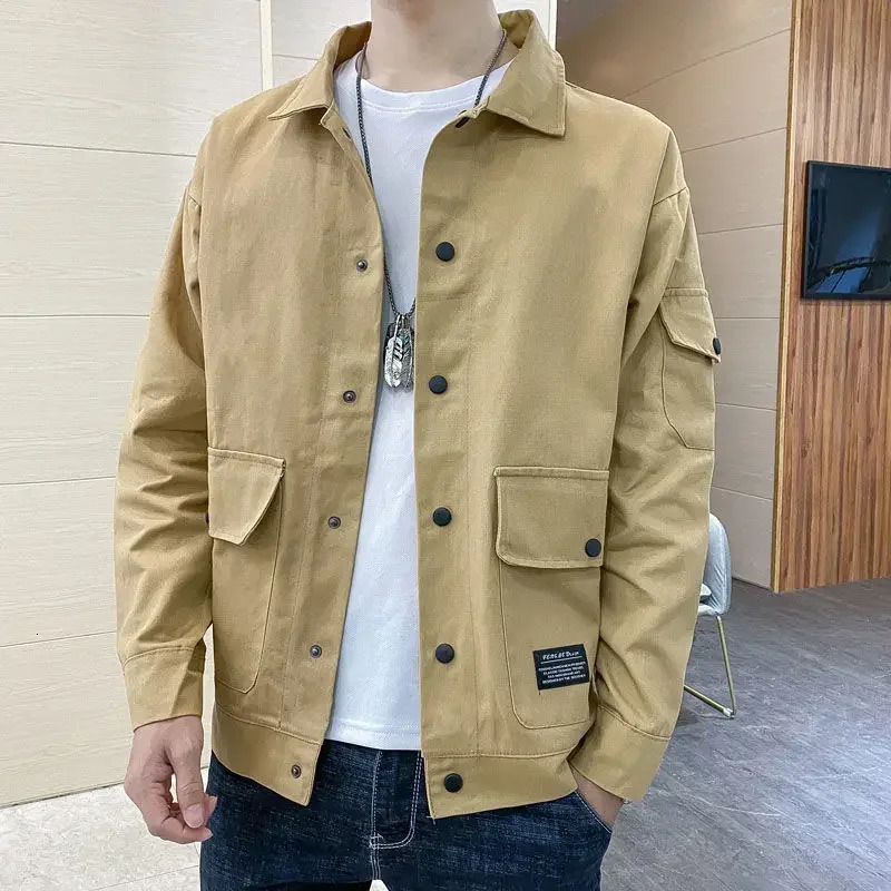 Male Jean Coats Black Cargo Mens Denim Jacket Autumn Korean Style in Lowest Price Outwear Cowboy Clothing Elatic 250704