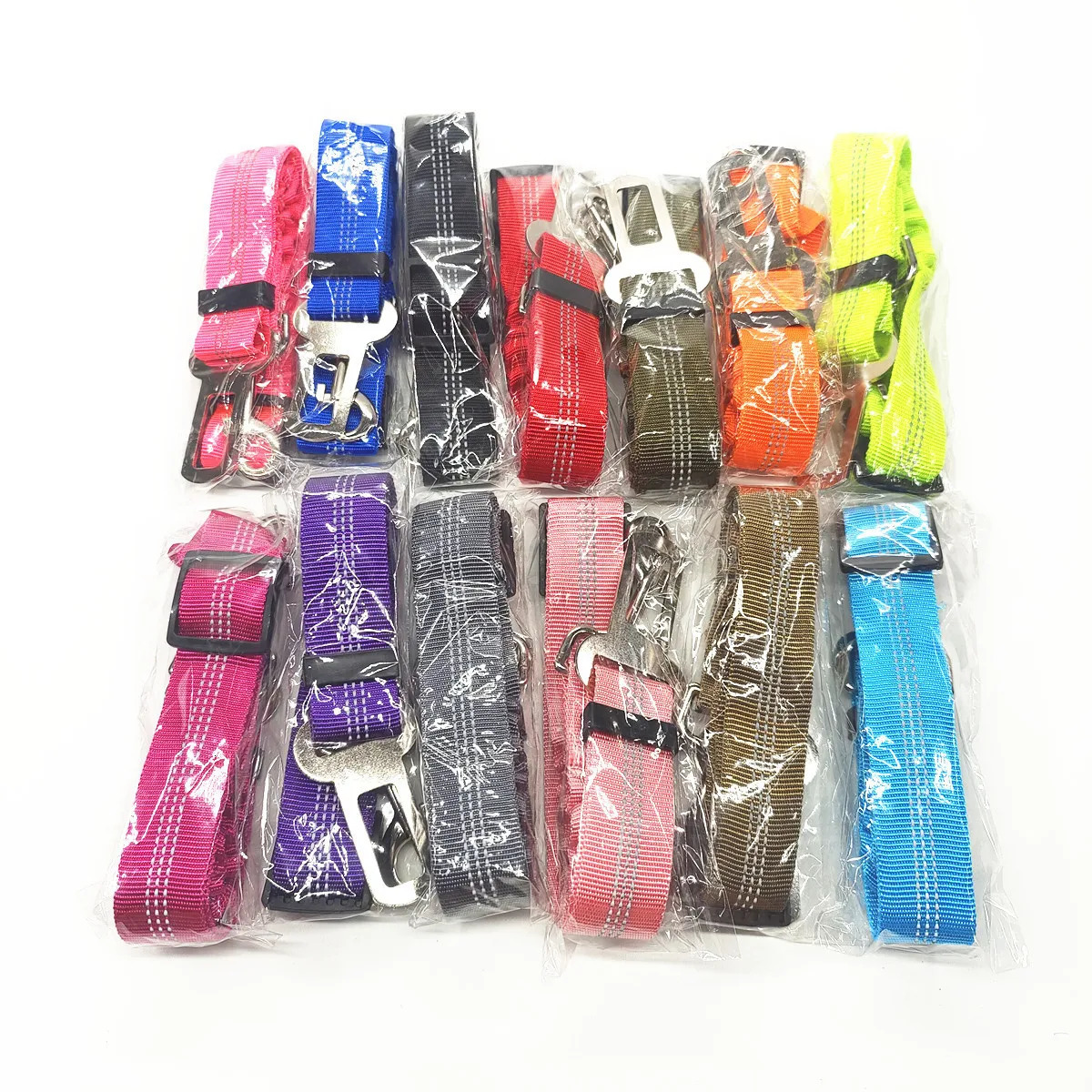Adjustable Dog Car Seat Belt Harness for Dogs Nylon Reflective Cushioning Elasticity Car Travel Dog Accessories for Dogs 250709