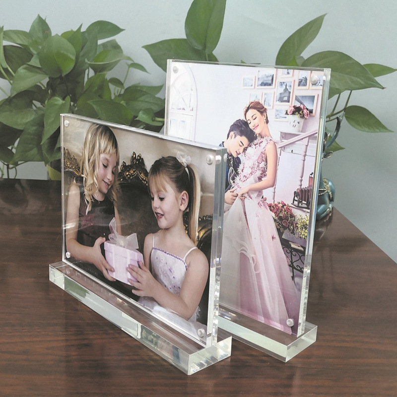 Clear Perspex Photo Frames Holders, Counter Top, Acrylic Displays, PF010, 2 Units per Pack H260306