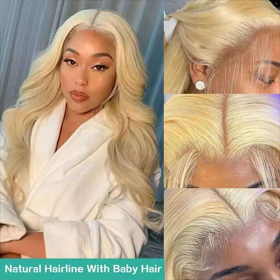 Mossily Blonde Body Wave Front HD Transparent Lace 13x4 13x6 Human Hair Wig 613 Pre Plucked Full Frontal Wigs For Women