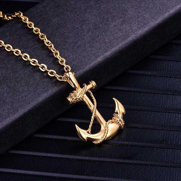 Ropean and Titanium Steel Boat Cat Necklace Mens Stainless Steel Pendant Creative Personalized Cross 0-Shaped Chain Wholesale W250712