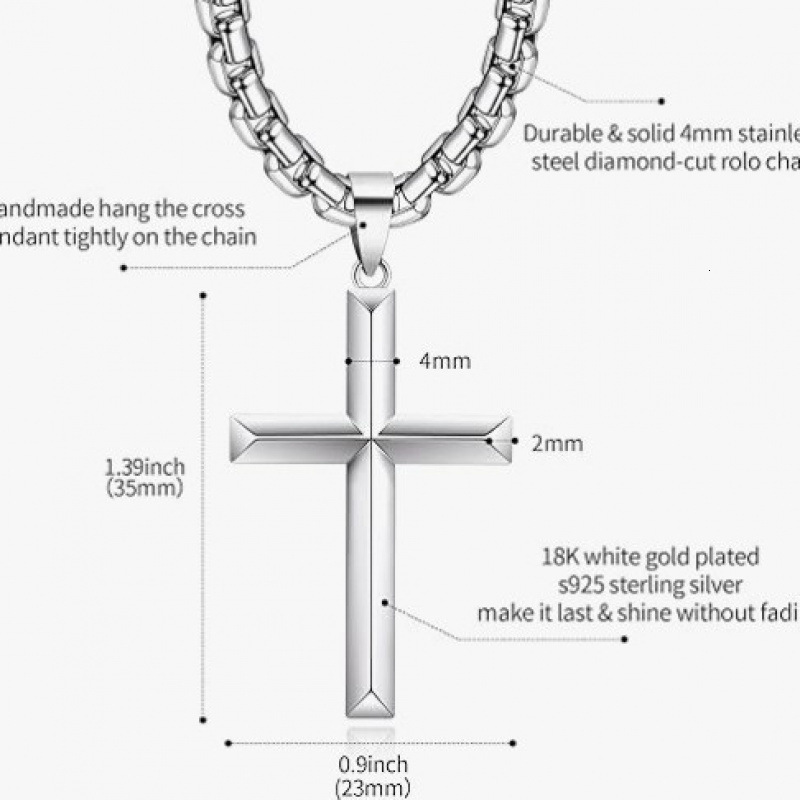 Luxury Jewelry Designer Jewelry European And American Cross-border Classic Retro Cross Necklace Chain Horsebit Chain Clavicle Chain Hip-hop Trendy