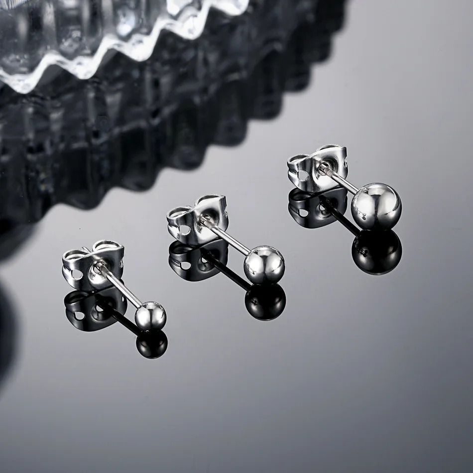 G23titan 3-8mm Solid Ball Stud Earrings Anti Allergic First Ear Piercing Accessorie Men Girls Fashion Jewelry 250708
