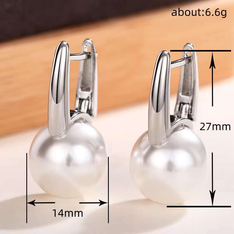 Simple Elegant Simulate Pearl Earrings for Women Metal Silver Color Fashion Versatile Ladys Ear New Fashion Ear Jewelry