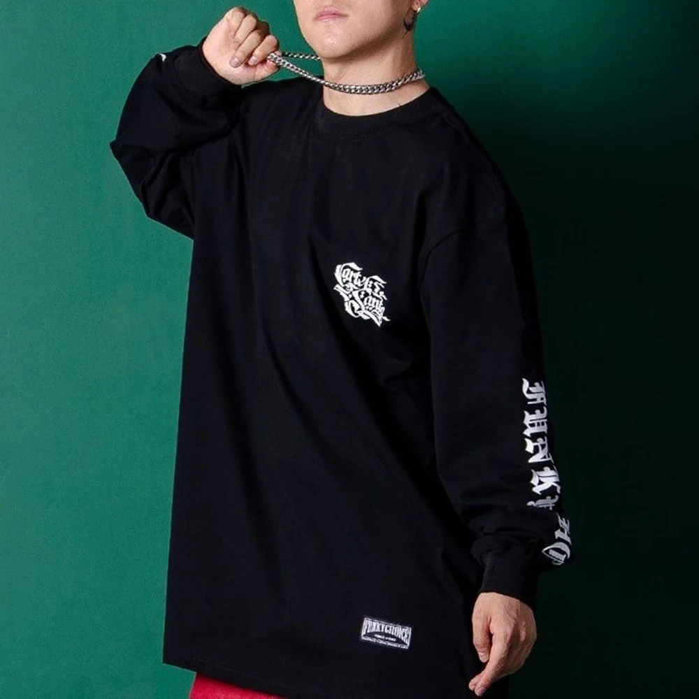 Men Clothing American Retro Street Loose Long Sleeved Graffiti T Shirt Round Neck Bottoming Top Hip Hop T Shirt 250711