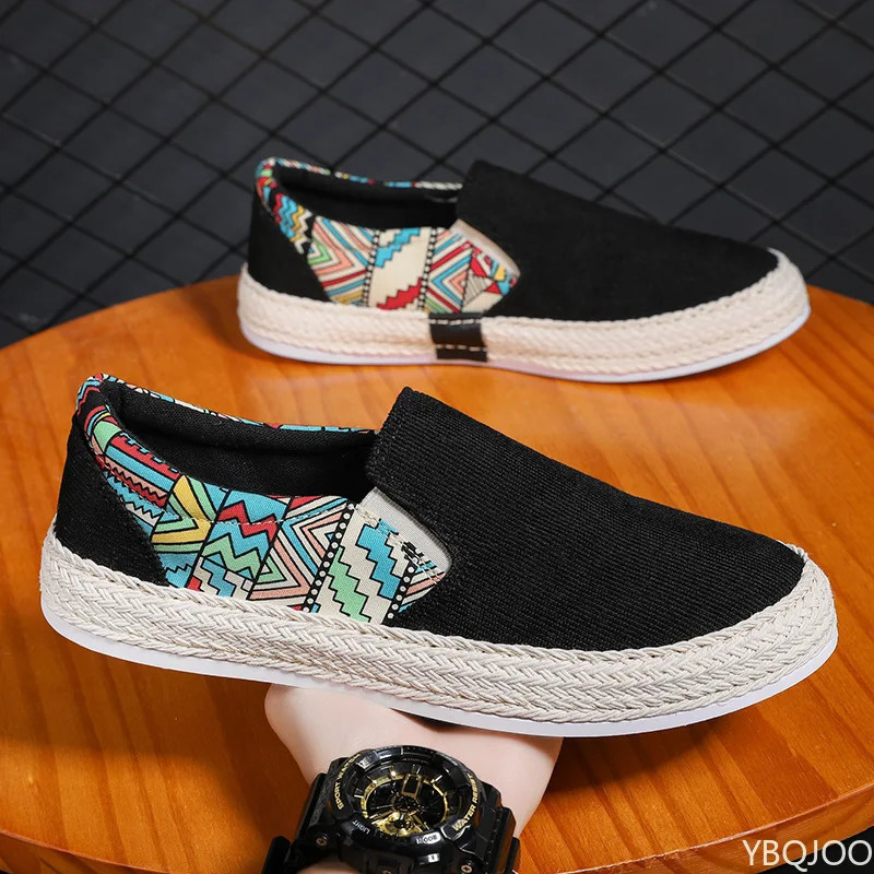 2025 Style Summer Fashion versatile Mens Sneakers Casual comfort Canvas Flat Shoes Men Fisherman Linen Cloth Loafers Shoes 250708