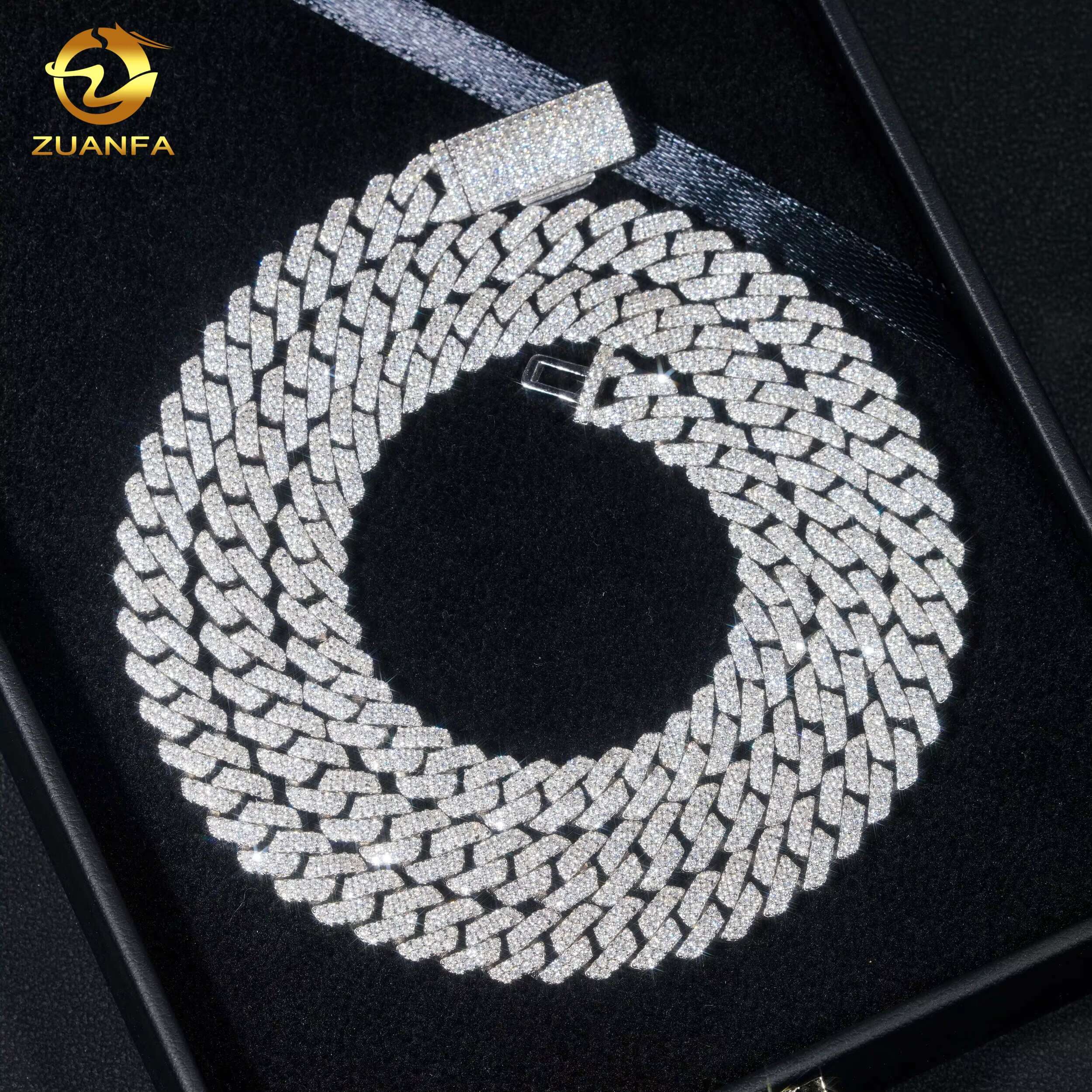 Custom Name Lock Clasp S925 Sterling Silver Iced Out Hip Hop Lab Grown Diamond 8MM Cuban Link Chain Necklace