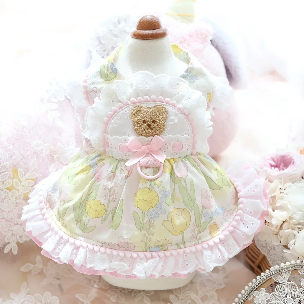 Spring and Summer Pet Clothing Dog Clothes Cat Milk Bear Fructose Skirt Bichon Teddy Small Dog Maiko 250708