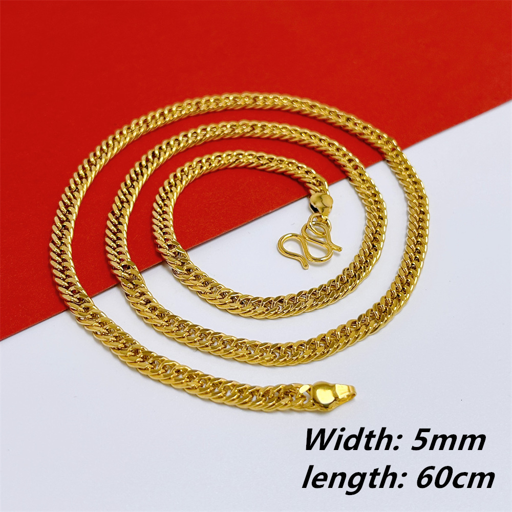 Luxury Jewelry Designer Jewelry Xiaohongshu Style Men's Bold Necklace 10mm Side Chain Hip Hop Style Chain Horsewhip Chain Braided Chain Wholesale