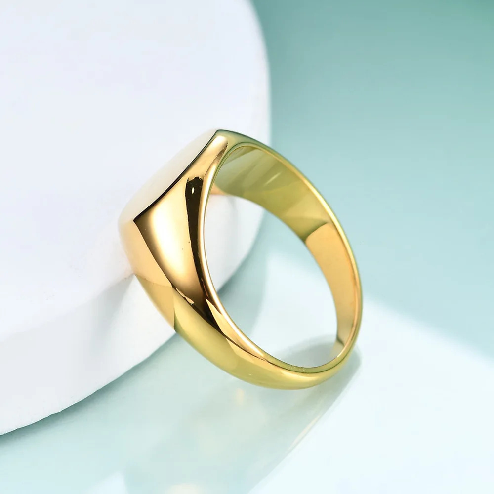 4/5/6/7/8/9/10/11/12 Stainless Steel Round Smooth Surface Ring Plated 18K Gold Color Men Women Finger Jewelry Drop 250708