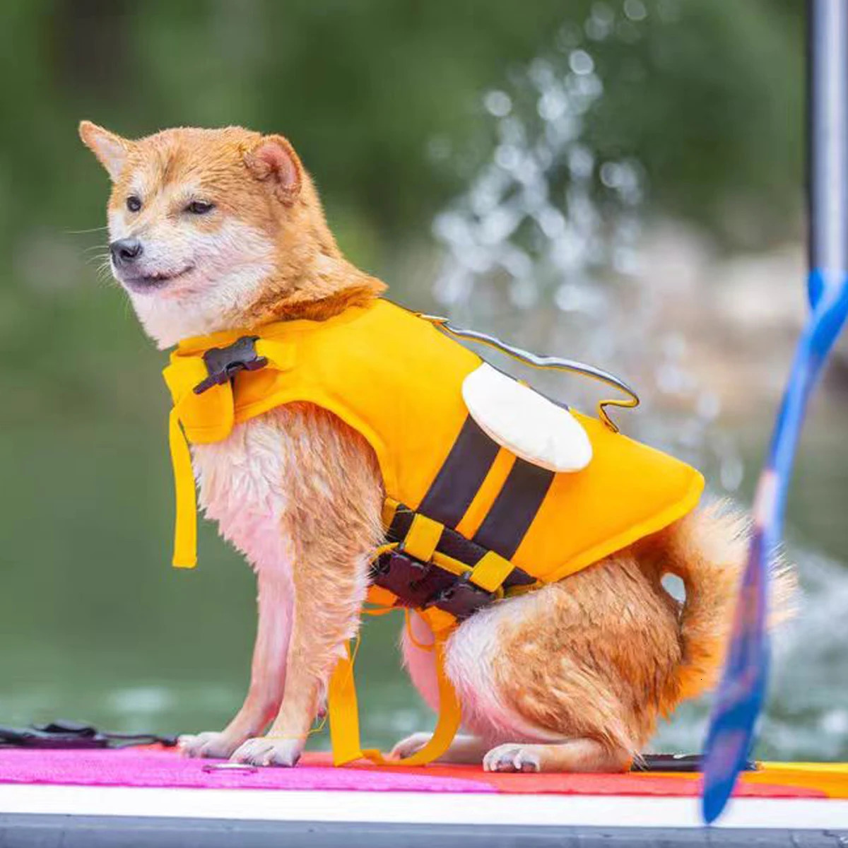 Dog Life Jacket Reflective Adjustable Dog Flotation Swim Vest Enhanced Buoyancy Summer Dog Sailboats Surfing Safety Vest 250708