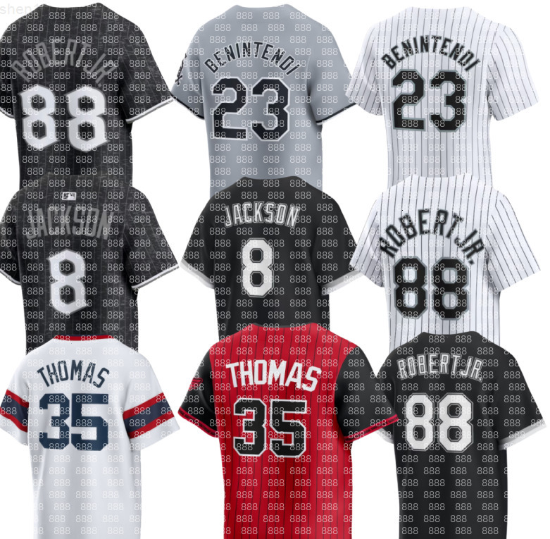 Men custom White Sox Baseball Jerseys Frank Thomas Carlton Fisk Bo Jackson Luis Robert Jr. Korey Lenyn Sosa Andrew Benintendi Corey Julks Miguel Vargas Brooks Baldwin