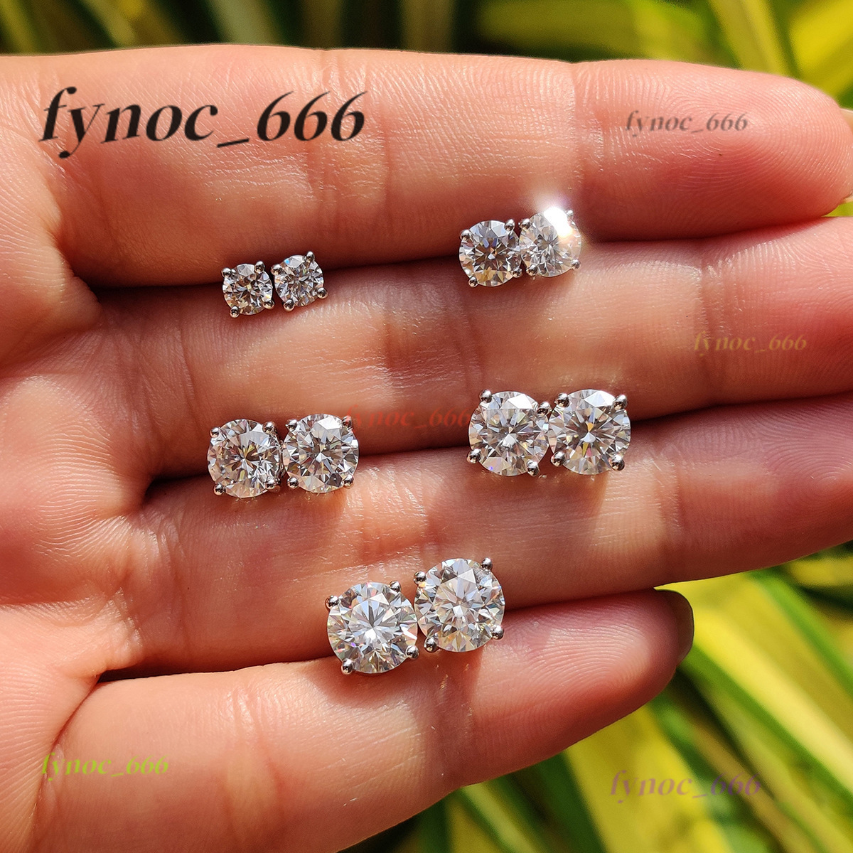 Fine Fashion Luxury 925 Silver 1CT Real Moissanite Diamond Four Claw Twist Bead Stud Earrings Trendy Parties Engagements