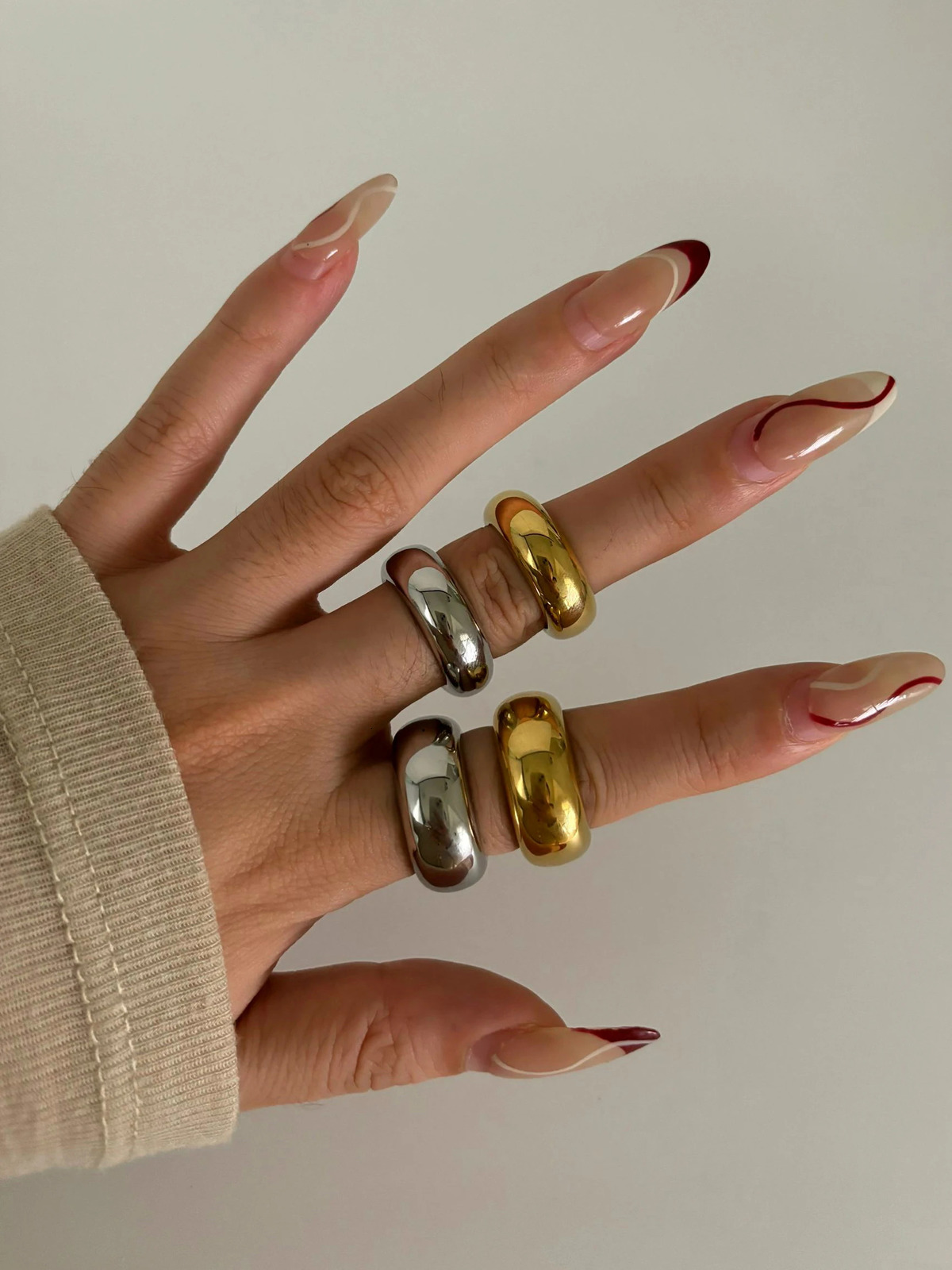 Perisbox 8mm 10mm High Polish 18K Gold Plated Round Chunky Rings for Women Men Smooth Stainless Steel Minimalist Party Jewelry 250708