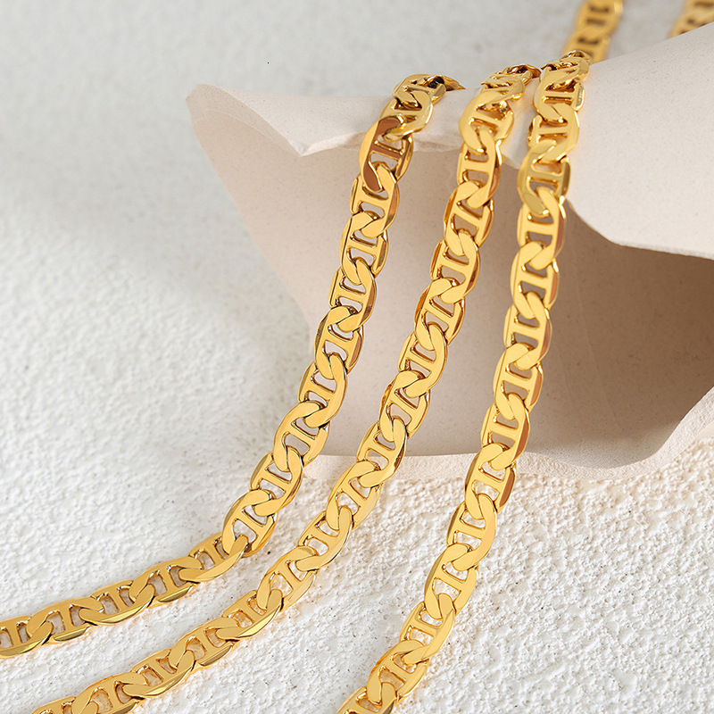 Luxury Jewelry Designer Jewelry American Style Trendy Necklace For Men, Copper 18k Gold, Men's Collarbone Chain, Non-fading, Trendy Thick Style, 