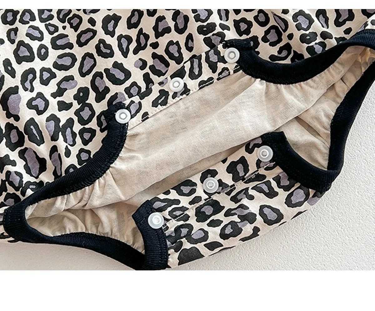 Girls Spaghetti Strap Leopard Bodysuit Sleeveless Tank Top Cotton One-Pieces Summer Baby Clothes Outfit Pack Z250712