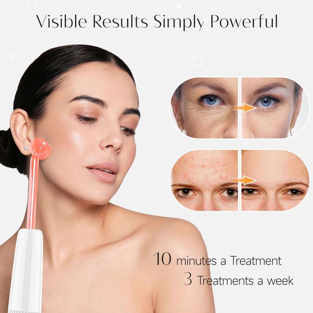 DARSONVAL High Frequency Electrode Wand Hine Neon Electrotherapy Glass Tube Acne Spot Wrinkles Remover Beauty Facial Care