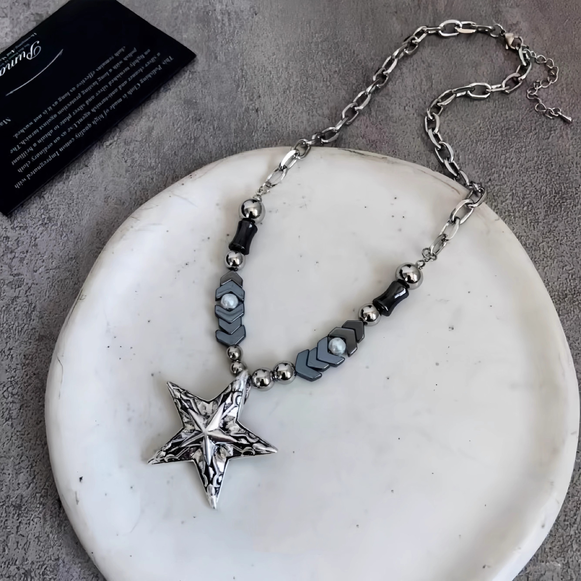 Luxury Jewelry Designer Jewelry Hip Hop Trendy Four-pointed Star Titanium Steel Non-fading Necklace For Men Simple Chain Niche Design Clavicle Chain T