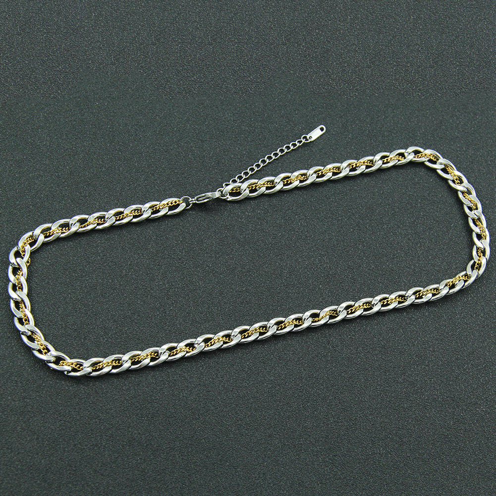 Luxury Jewelry Designer Jewelry Europea Ad America INS Style Hadmade Iterwove Large Ad Small Cuba Chai Necklace Pedat Tredy Light Luxury Titaium Steel