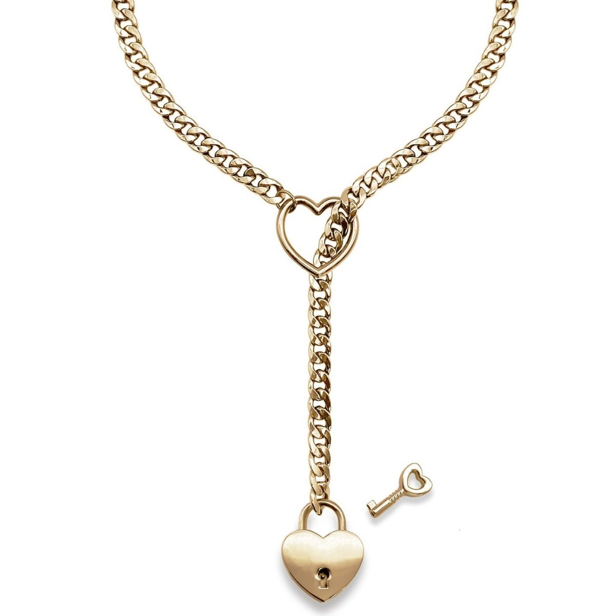 Luxury Jewelry Designer Jewelry Brass Real Gold Plated European And American Cross-border Hot Selling Necklace Fashion Heart-shaped Ring Punk Personal