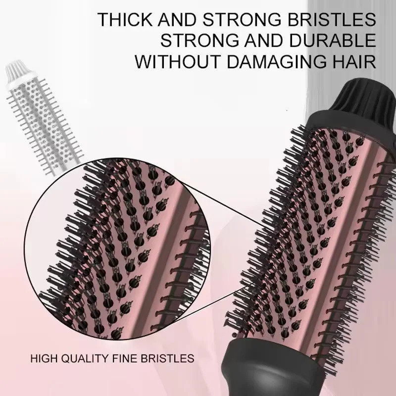 Volumizing Brush Heated Hair Curling Ceramic Tourmaline Ionic Curling Iron Heating Thermal Round Brush 250712