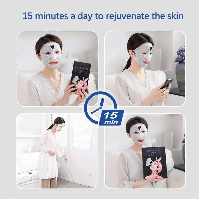 NEW Low Frequency Microcurrent Double Chin Reduce EMS Facial Beauty Face Lifting Hine Hydration Skin Tightening Mask