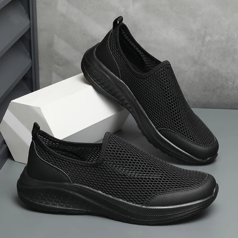 YRZL Mens Sneakers Lightweight Wear Resistant Casual Air Mesh Running Shoes Spring Black Walking Shoes Plus Size 39-48 250707