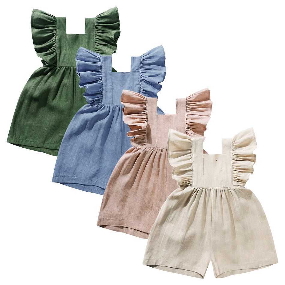 Baby Girl Clothes Rompers Summer Solid Infant Shorts Jumpsuit Baby Newborn Items Adjustable Strap Bodysuit Kids Climbing Outfit Z250712