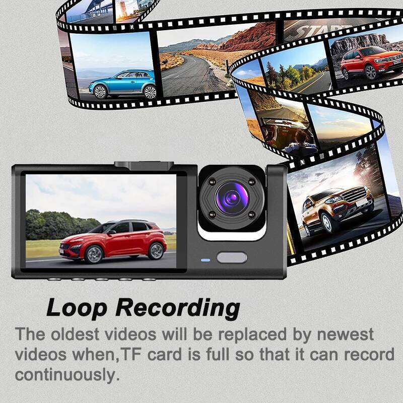 1080P Car Dvr 3 Camra Dash Cam Cars For Vehicle Recorder Video Front And Rear Camera W/ IR Night Vision Dashcam