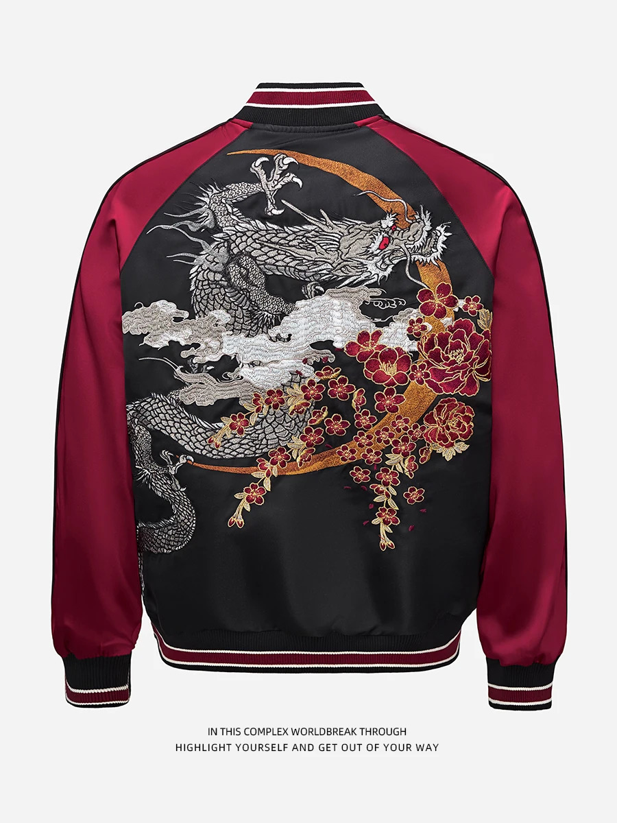 Heavy Embroidery Dragon Jaet Coat Youth Sle Baseball orm Windbreaker for Men And Women Casual Autumn Outerwear 250708