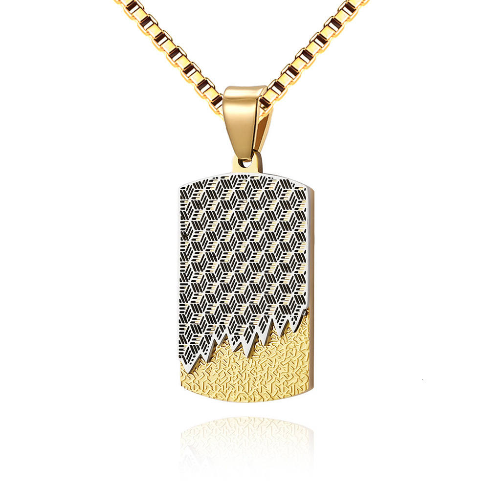 Luxury Jewelry Designer Jewelry Cross-border New Men's Fashion Stainless Steel Interlight Sand Black Pendant Retro Cracked Titanium Steel Non-fad