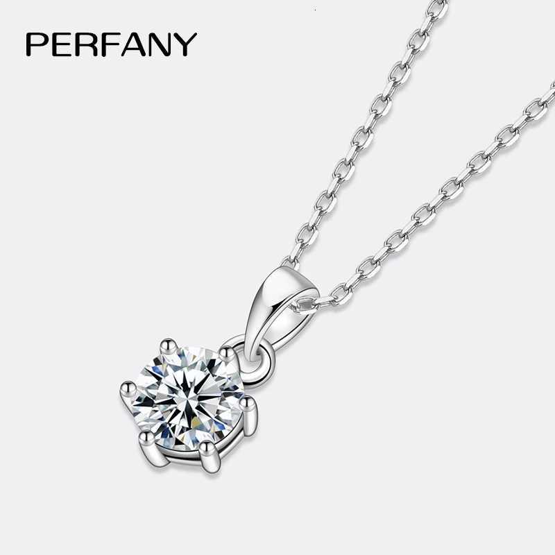 0.5-5CT Moissanite Necklace for Women S925 Pure Silver IC Six Claw Round Diamond Pendant Minimalist Wedding Jewelry W250712