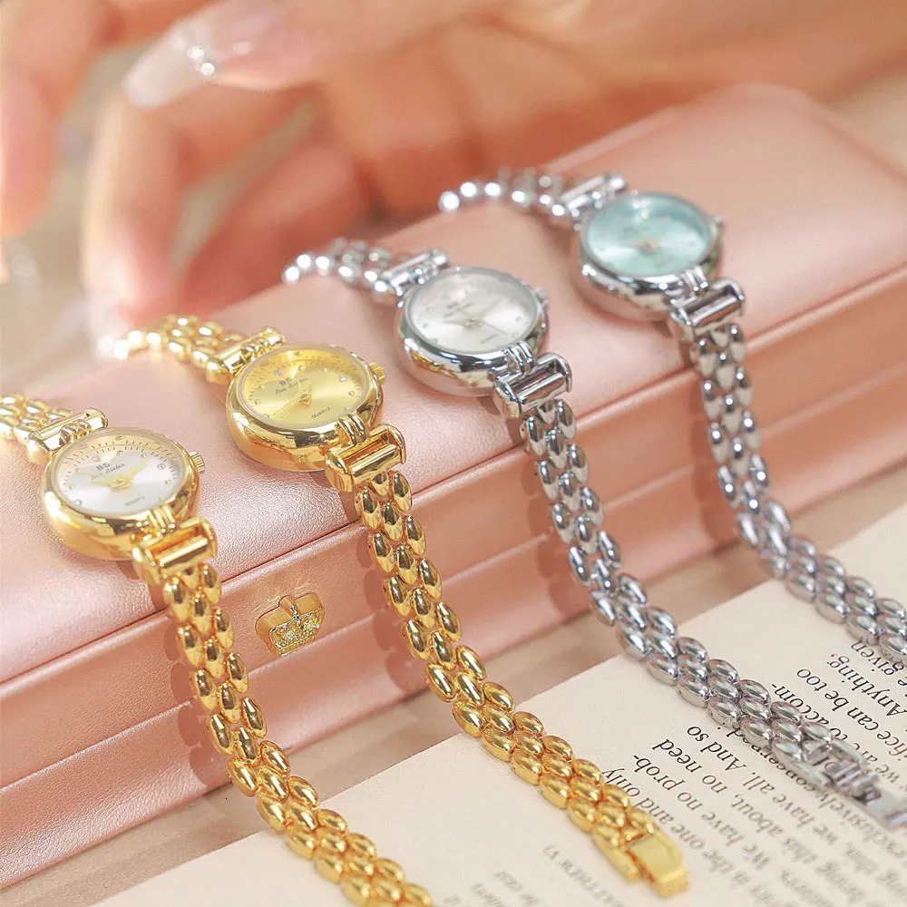 Simple Elegant Womens Watches Gold Wrist Small Bracelet High Quality Ladies Quartz Watches for Girls Dress Gifts 250712