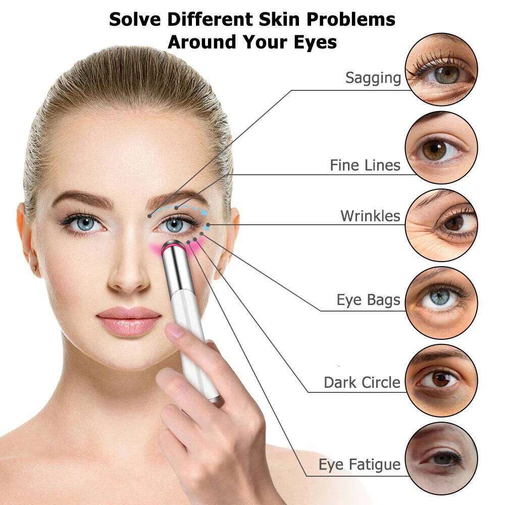 Anti Ageing Wrinkle Dark Circles Bag Thin Face Device USB Portable Care Pen Mini Electric Eye Massager Vibrator Roller