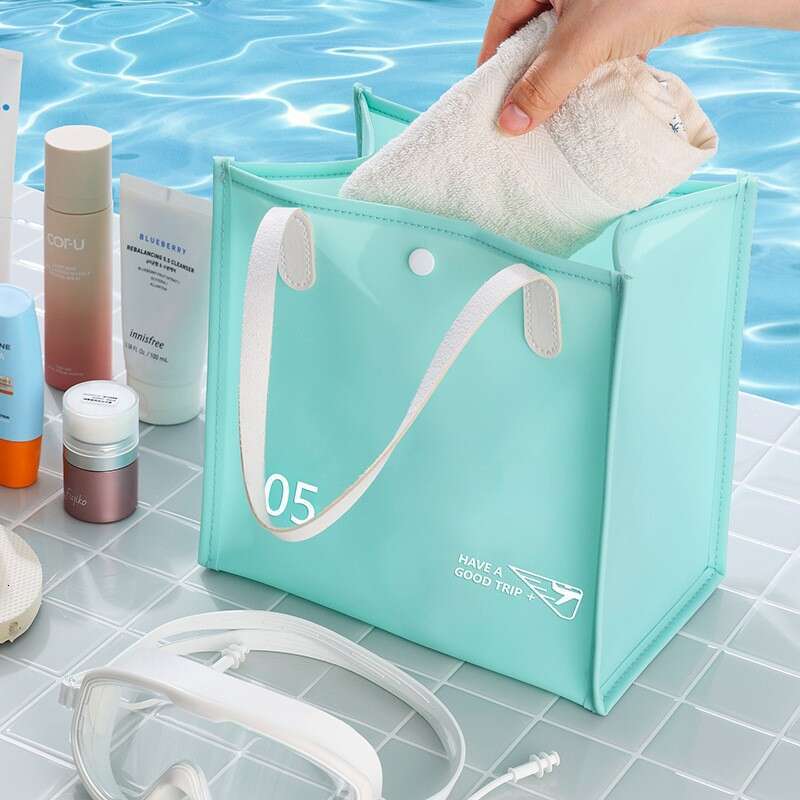 Jelly Series Cosmetic PVC Waterproof Storage Makeup casual Solid Color Toiletry Bag Portable