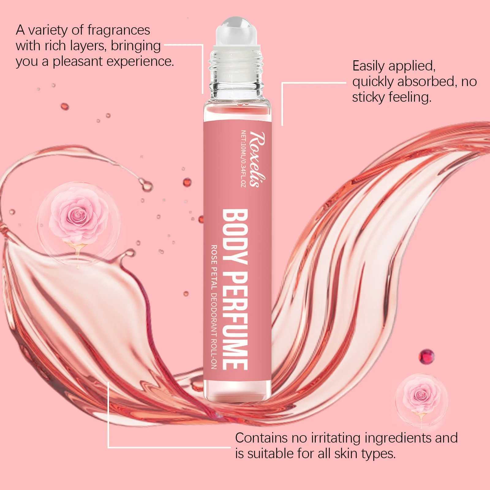 Roxelis 10ml Rose Body Perfume Roller Ball Fresh Elegant Flirting Seduction Scent Charming Pheromone Party Dating Rose Perfume W250712
